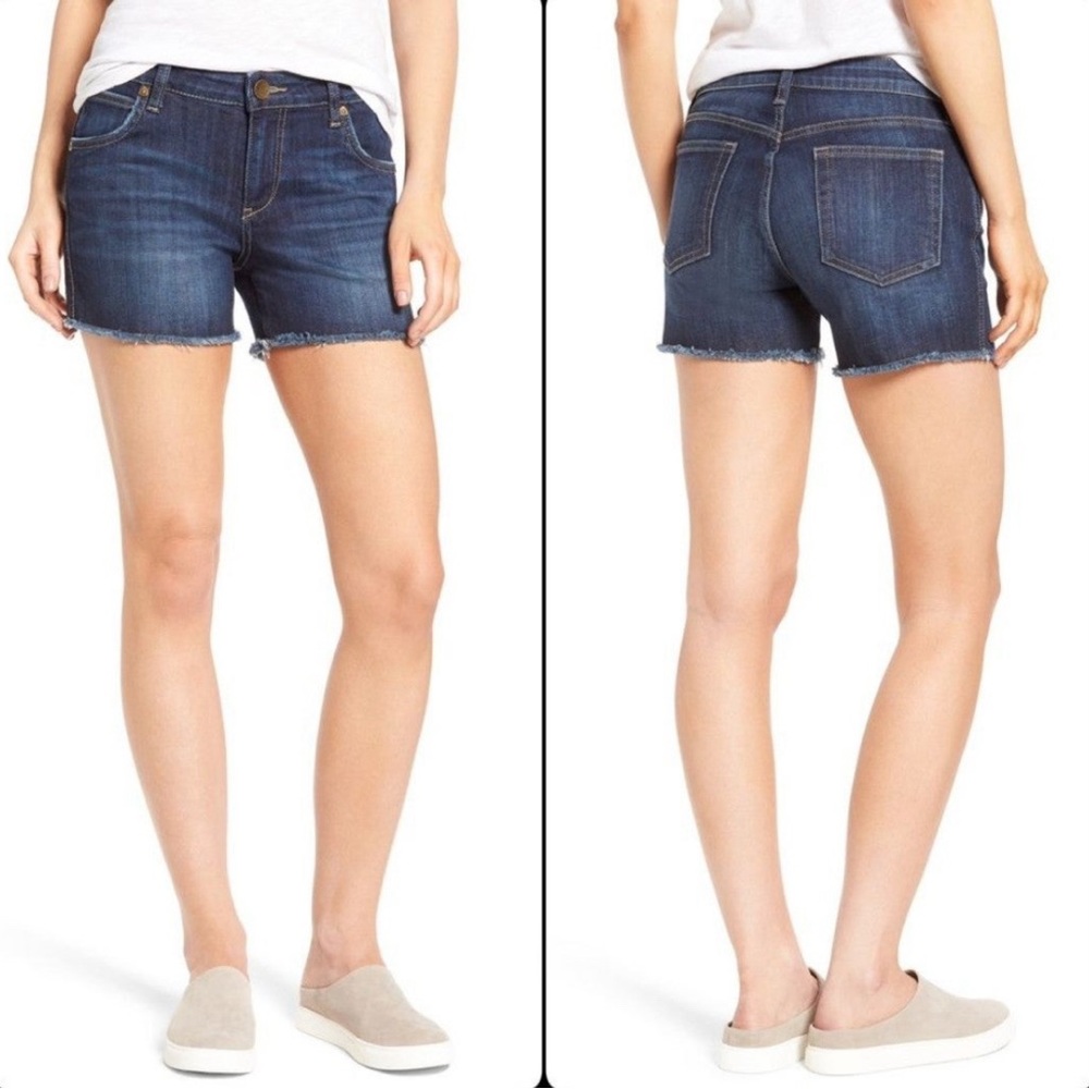 Kut from the Kloth Women’s  Gidget Fray Jean Shorts Sz 2, 8 Blue NWT